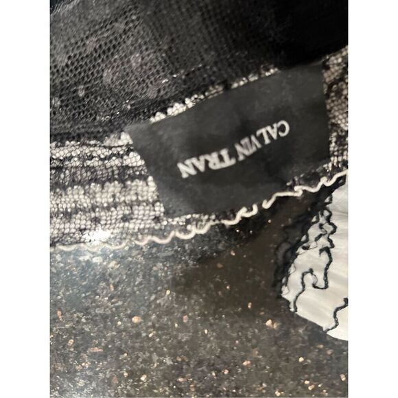 Calvin Tran Black Lace Chic Evening Top BLACK size 4 - Picture 7 of 7